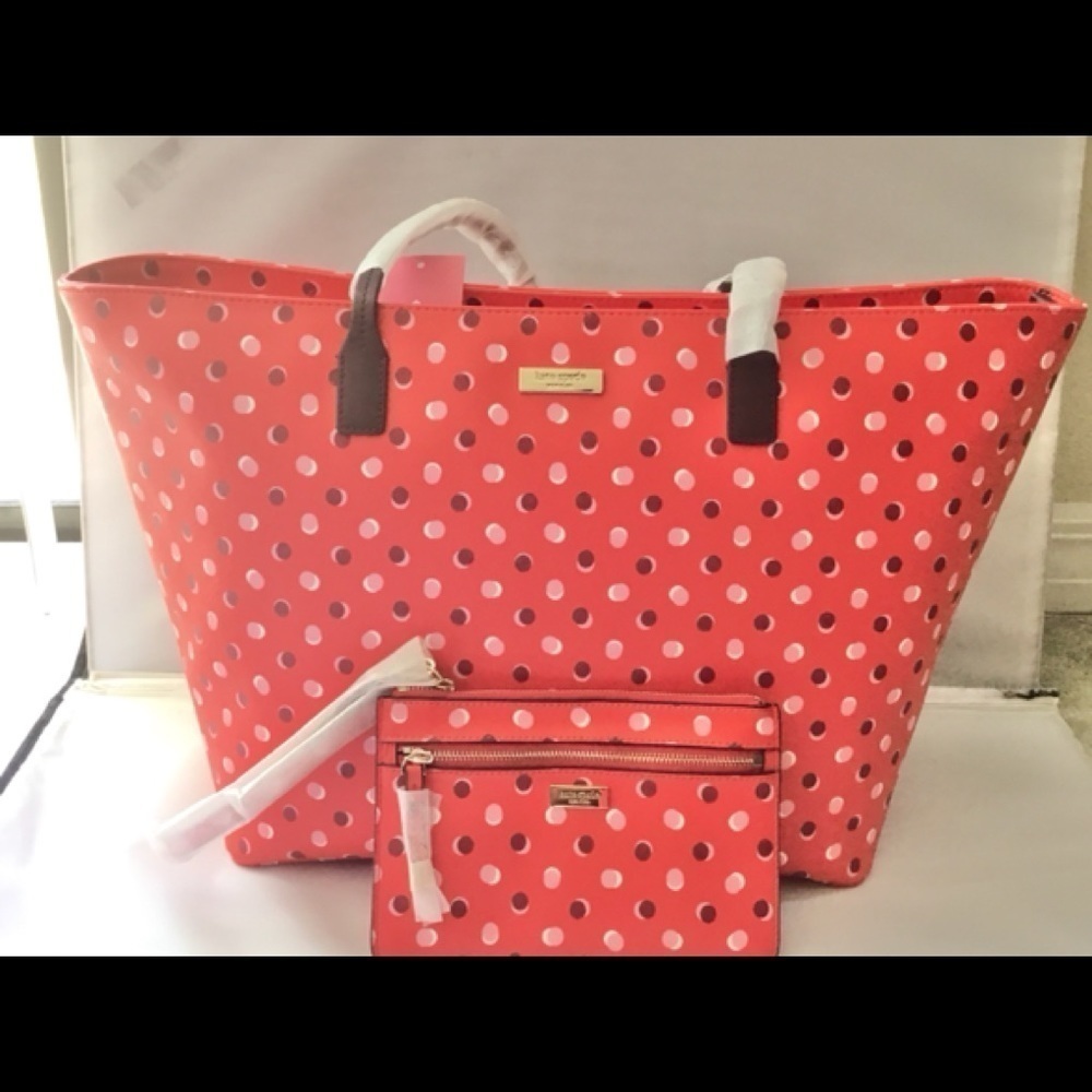 Kate SPADE STREET FIESTA MARGARETA MINI DOT SHOULDER BAG WITH CLUTCH